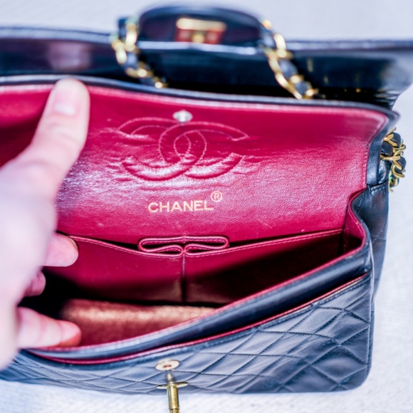 Chanel 1994 Lambskin Small Double Flap in black with 24k gold hardware! - Picture 11 of 14